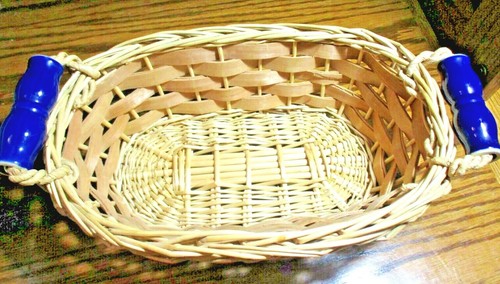 Oblong wood wicker - oblong, basket-