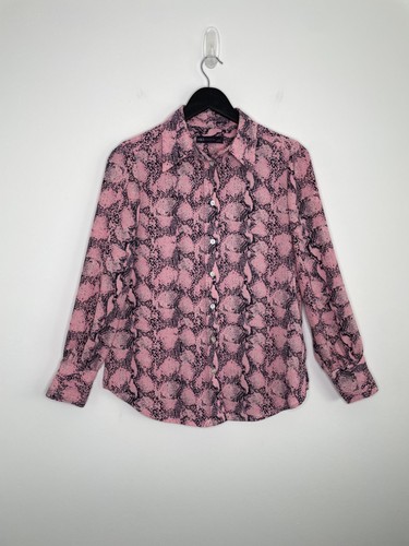 Pink snakeskin print shirt - print,