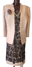 Jacques Vert rose black lace dress/ jacket Mother of the Bride suit size 20