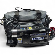 JVC GR-FX12E Camcorder VHSC Tape 400x Zoom Vintage Video Camera, Bag, Charger