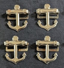4 x Anchor Style Dungaree Clasp Metal, Silver Colour, Sewing buckle nautical