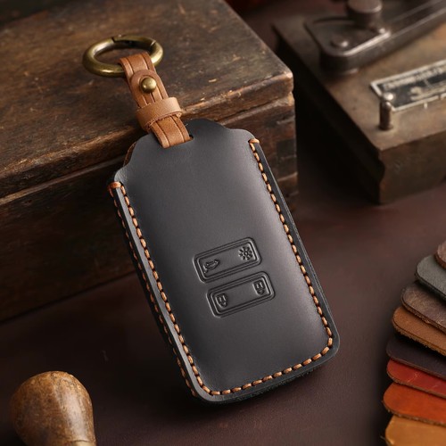 Leather car key cover - leather,