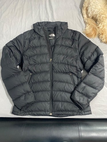 North face black puffer coat - face,