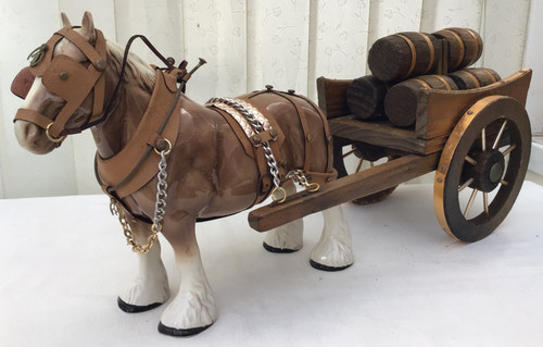 Porcelain horse with barrel - horse,