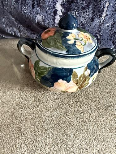 Floral ceramic sugar - sugar, bowl