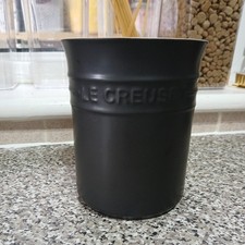 Le Creuset Stoneware Utensil Jar, 1 Litres, Matte Black New Without Label 