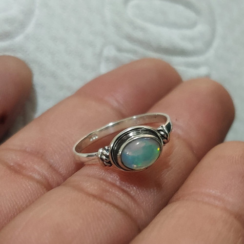 Natural opal ring solid - natural, 925