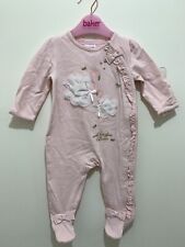 Baby Girls Designer Ted Baker Pink Appliqué Flamingo Babygrow Sleepsuit 0-3m?