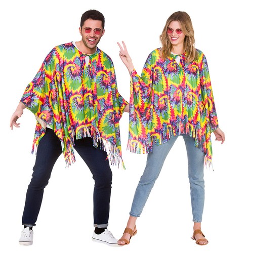 Adult hippie poncho 60s 70s - poncho,