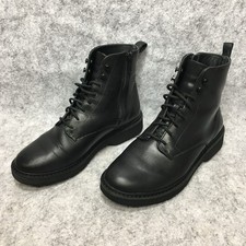 Clarks Womens Witcombe Hi 2 Ankle Boots Black Leather Lace Up Casual Chukka