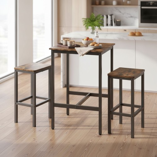 Saxon bar table and chairs - and, set