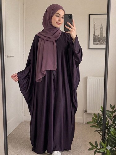 Luxury deep plum batwing - batwing, abaya