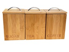 Bamboo Wood Tea Coffee Sugar