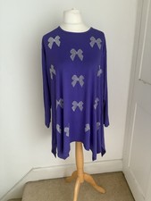 Frank Usher Purple Bow Stud Embellished Top Size L/XL BNWOT