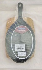 Tramontina Cast Iron Oval Sizzler Plate with Wooden Base 38.2 x 19.5 cm