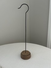 Antique Office Shop Receipt Hook Wood & Metal 39cm High 6.5cm Diameter Vintage