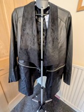 109 YOURS , Faux Leather Waterfall Jacket Size 18