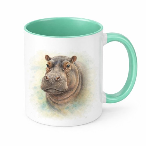 Hippo watercolour mug brew - hippo,