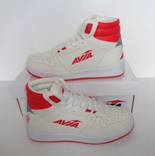 AVIA Mens White Red Trainers Mid Top Retro Casual Lace Shoes New UK Sizes 6-10