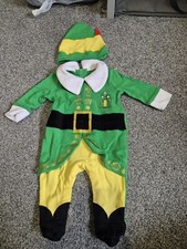 Buddy The Elf  Baby All In One sleepsuit With Matching Hat Size 0-3 