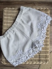 Zara White Shorts With Lace