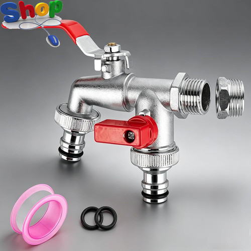Brass double garden tap - double,