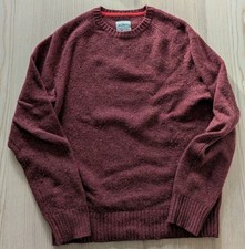 Aubin Prestwick Shetland Crew Neck Jumper Port Red, Large