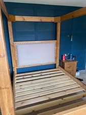 four poster chunky wooden bed frame