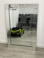 Large 80cm x 117cm Rectangular Bevelled Triple Edge Glass Wall Mirror