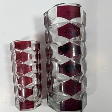 French Glass Vase X 2  1970s