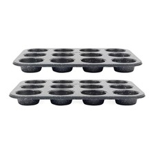 Salter 12 Cup Muffin Tray 2 Pack Large Cake Tins Non-Stick Yorkshire Pudding Tin