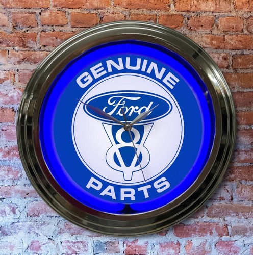 Ford blue neon - , clock