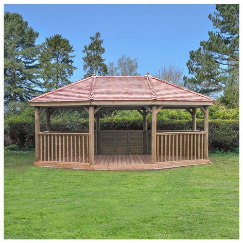 Gazebo oval wooden - gazebo,