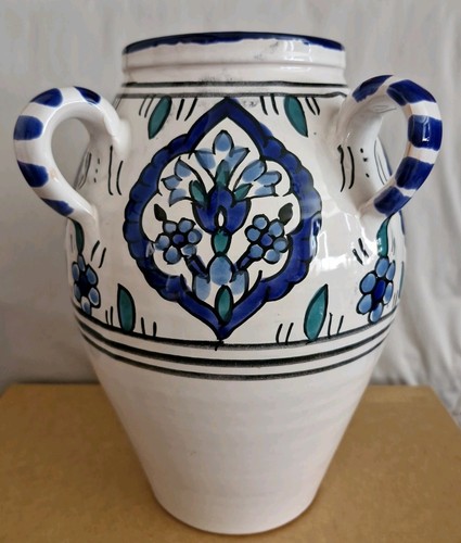 Vintage tunisian pottery vase - vintage,