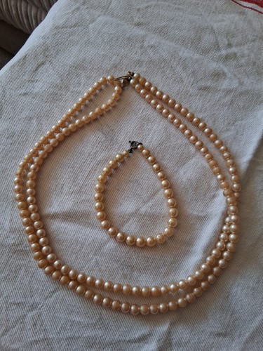 Faux pearl necklace - necklace, and