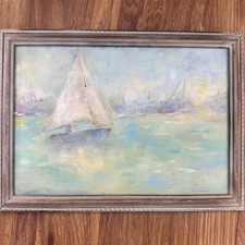 Oil painting - Boat- vintage frame