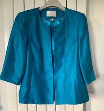 Jacques Vert Size 22 Turquoise Blue Jacket Wedding/Occasion