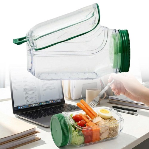Green plastic leakproof salad - plastic,