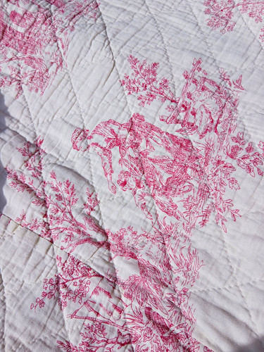 Vintage red toile jouy - red,