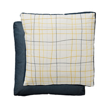 SCION LINTU BOX CUSHION, DANDELION & PEBBLE tones with a navy reverse - Set of 2