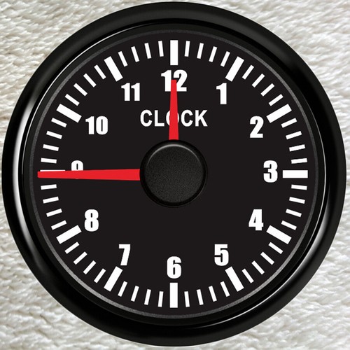 52mm clock gauge - clock, 12