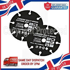 TWO 10MM CARBIDE MULTI CUTTING DISCS WHEEL QUICK FAST CUT BORE WOOD NAIL PLASTIC