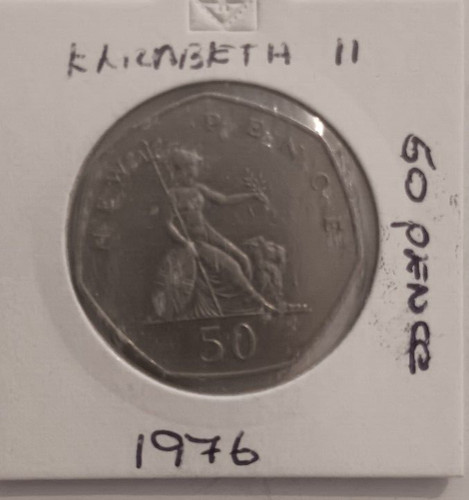 Elizabeth fifty pence 1971 - elizabeth,