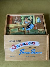 Vintage Puzzle Blocks Goldilocks And The Three Bears.  Good Condition.  