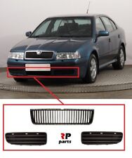 FOR SKODA OCTAVIA (1U) 2001 - 2010 NEW FRONT BUMPER LOWER BLACK GRILL PAIR SET
