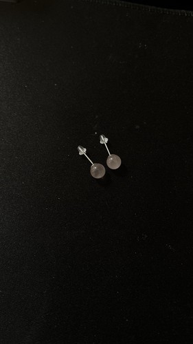 925 silver rose quartz stud - silver,
