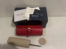 Genuine Original Bremont Watch Red Authentic Leather Travel Roll Case Briddle