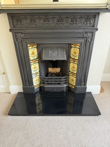 Polished granite hearth - granite,