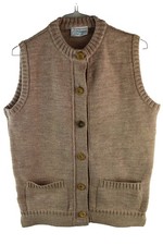 GUERNSEY Beige Knitwear Vest Jumper Chest size 38" Womens Button Up Casual