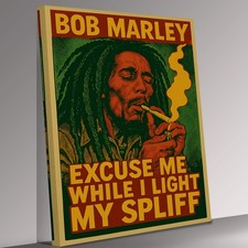 Bob Marley Spliff Canvas Print Wall Art Picture